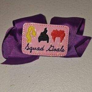 "Sanderson Sisters" Squad Goals Alligator Clip Hair Bow Purple Used